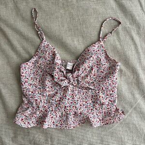 Dress Forum Floral Tie Front Tank Top